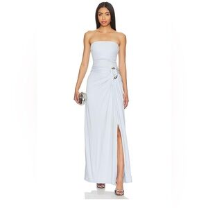 SIMKAI Emma Bustier Midi Dress Blue Haze